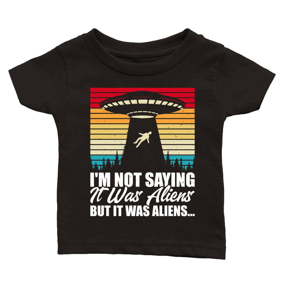 Funny Vintage UFO Alien Classic Baby Crewneck T-shirt