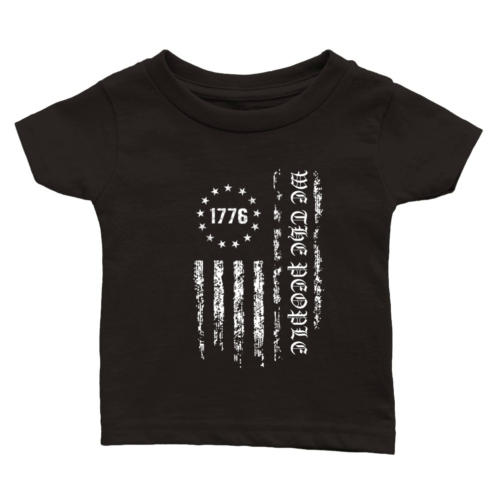 We the People 1776 American Flag white Classic Baby Crewneck T-shirt
