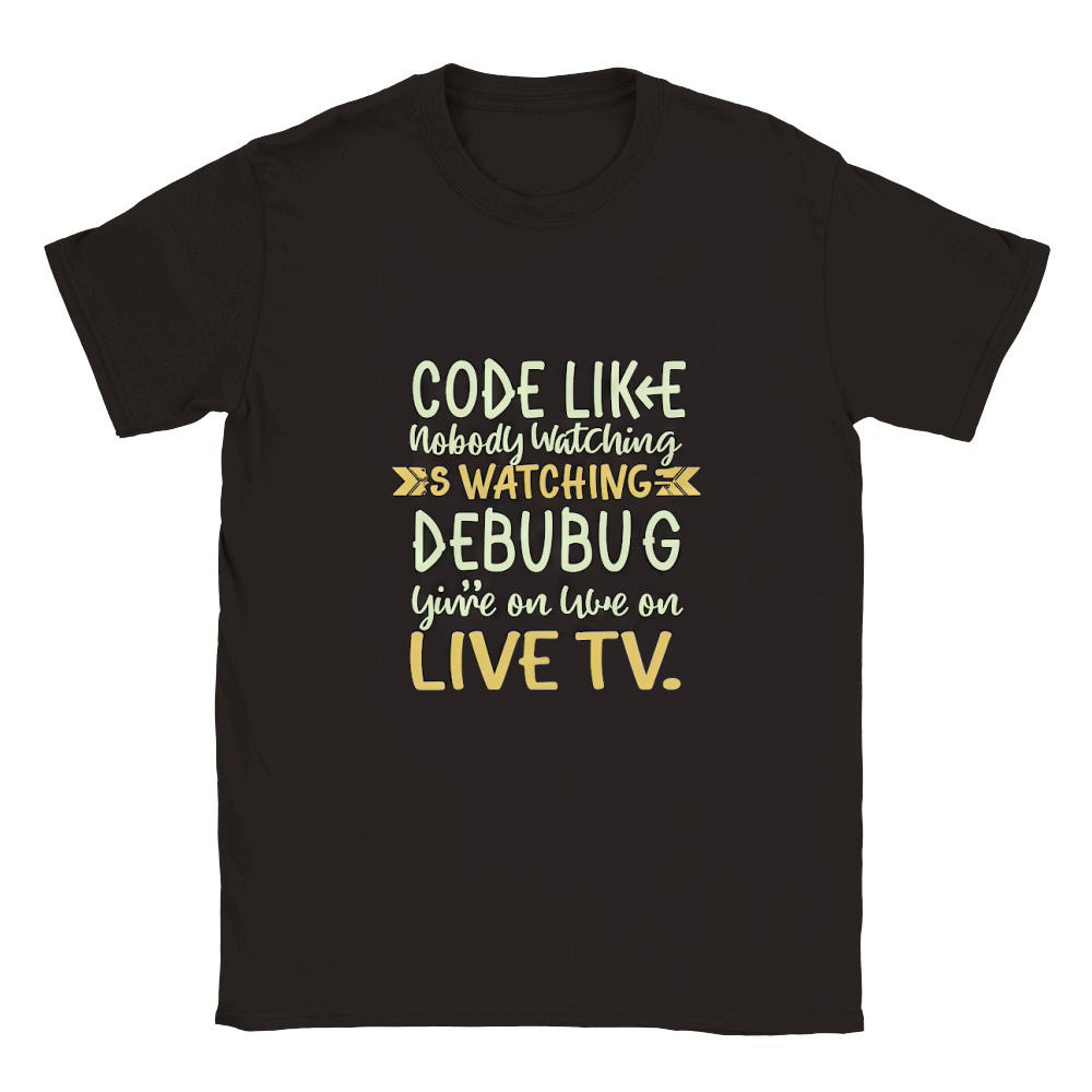 Code like nobody watching Classic Kids Crewneck T-shirt
