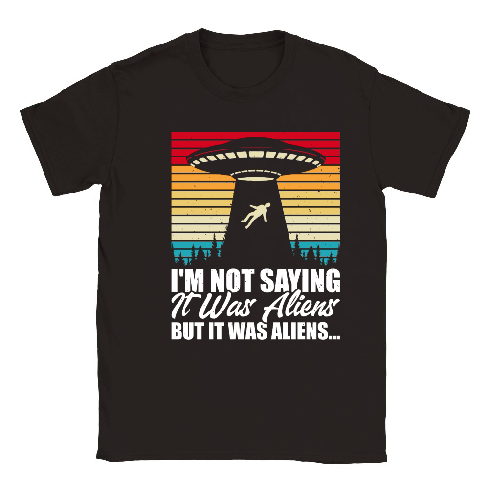 Funny Vintage UFO Alien Classic Kids Crewneck T-shirt