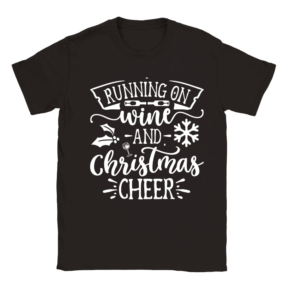 Running on wine and Christmas cheer Classic Kids Crewneck T-shirt