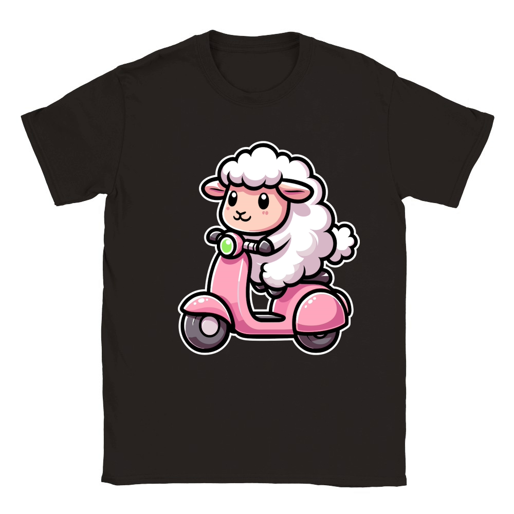 Sheep Riding Scooter 2 Classic Kids Crewneck T-shirt