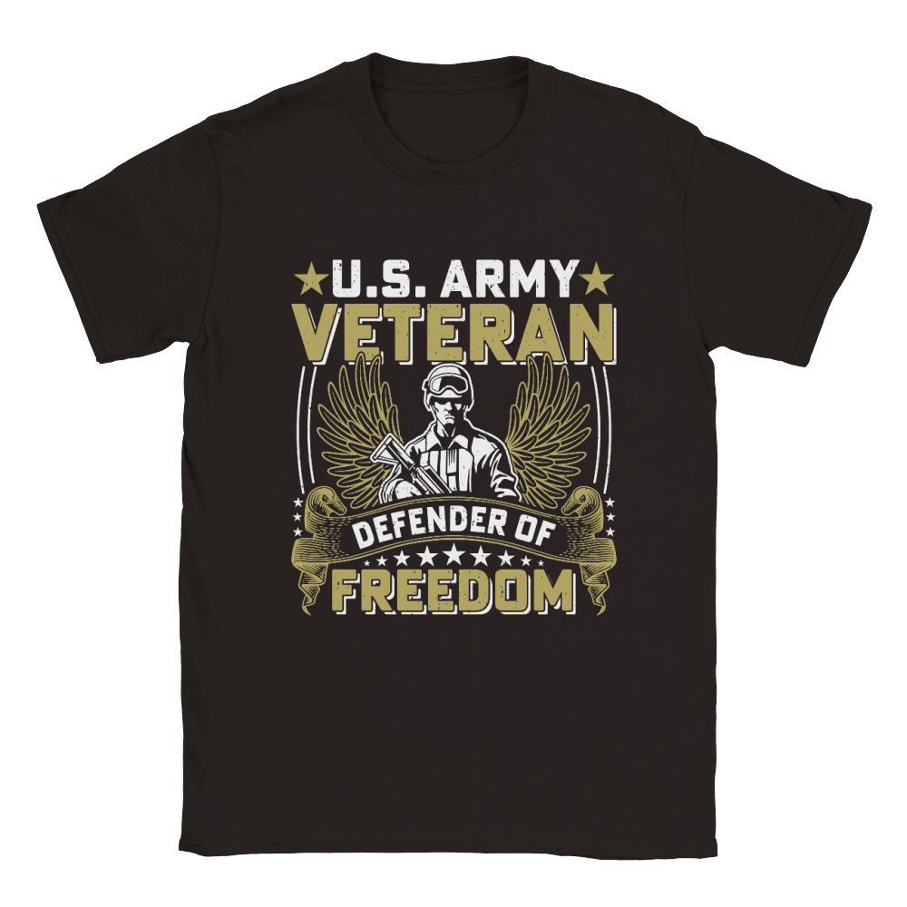 Soldier Veteran US Army Veteran Defender Of Freedom Classic Kids Crewneck T-shirt