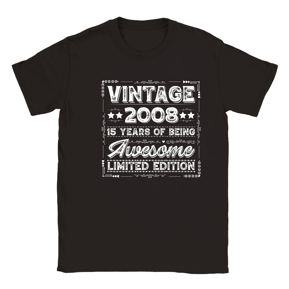 Vintage 2008 Being Awesome Limited Edition Birthday (2) Classic Kids Crewneck T-shirt