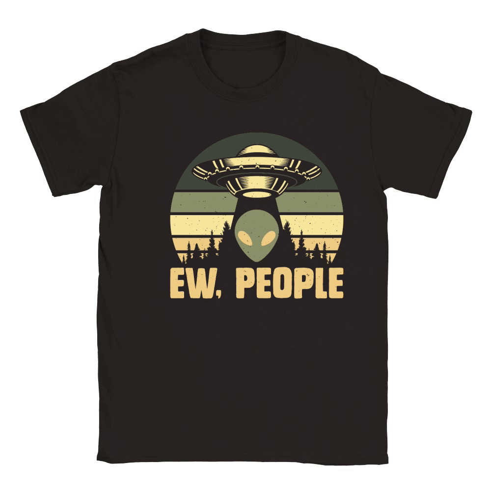 Vintage UFO Alien Ew People Classic Kids Crewneck T-shirt