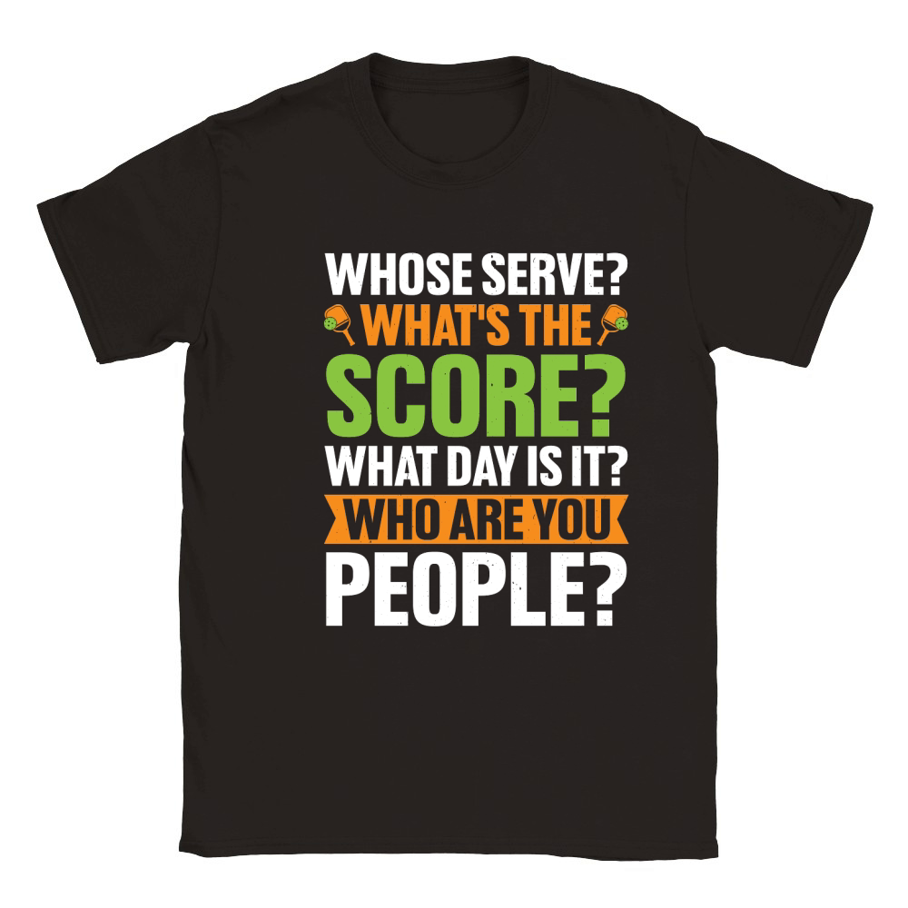 Whose Serve Whats The Score Pickleball Lover T Shirt Design (1) Classic Kids Crewneck T-shirt