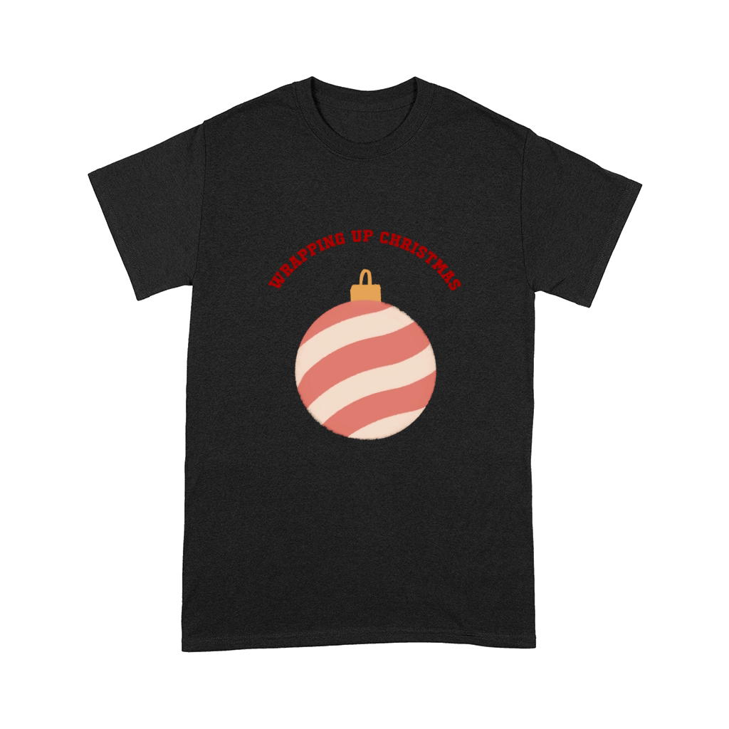 Wrapping Up Christmas red ornament striped Comfort T-shirt