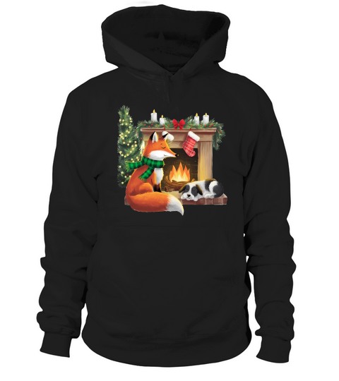 Christmas Fox Fire Vintage 2 Hoodie Unisex