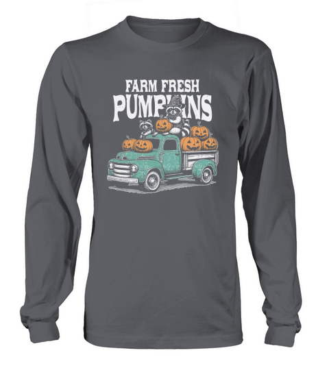 Farm fresh pumpkins Raccoon D Color Long sleeved Unisex