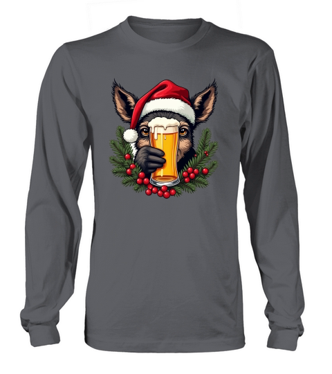 Funny Animal Beer Christmas Sublimation 6 Long sleeved Unisex