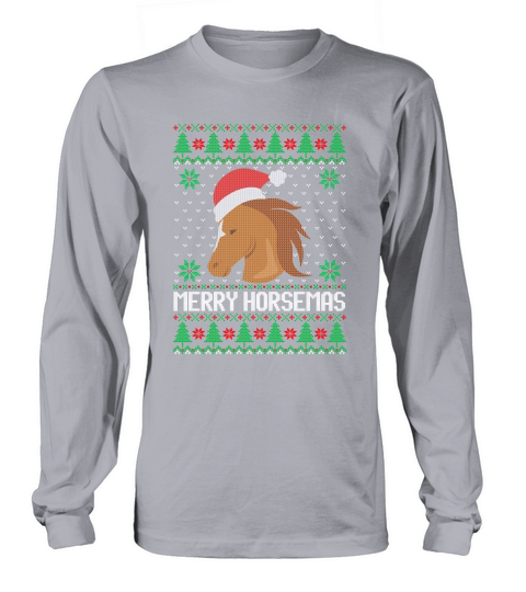 Merry horsemas ugly Christmas Long sleeved Unisex