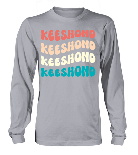 Retro Keeshond dog Long sleeved Unisex