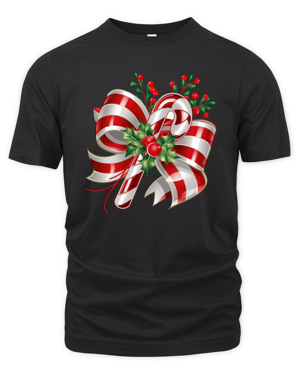 Candy Cane Merry Christmas Organic Unisex T-shirt