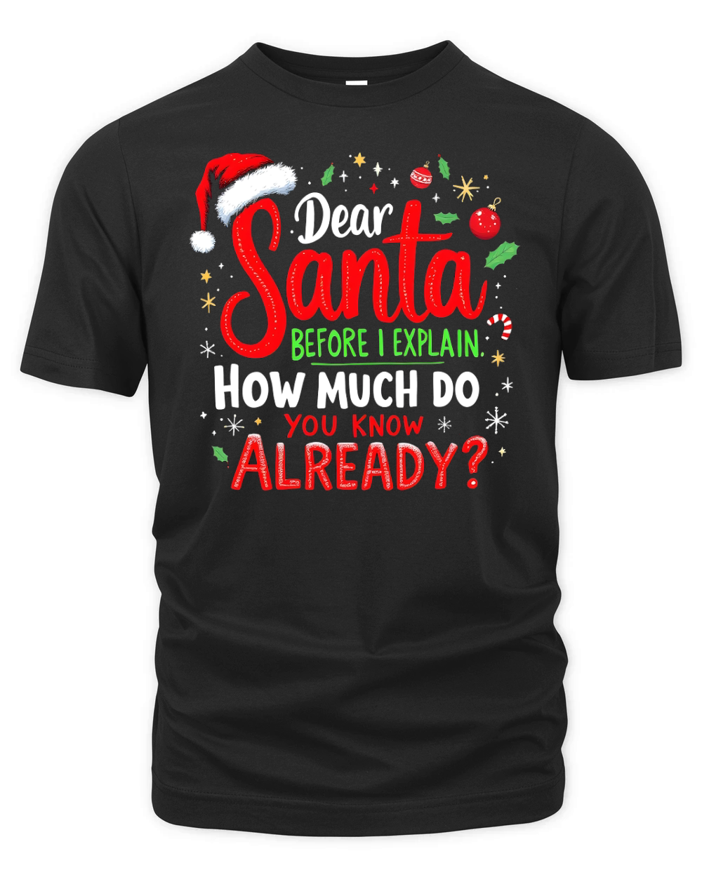 Dear santa before i explain how much do you know already Organic Unisex T-shirt