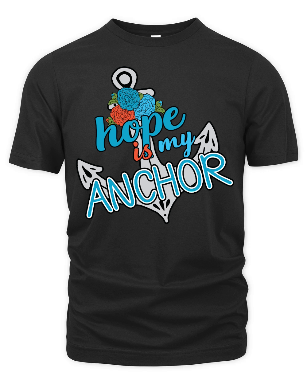 Hope is My Anchor Floral Organic Unisex T-shirt