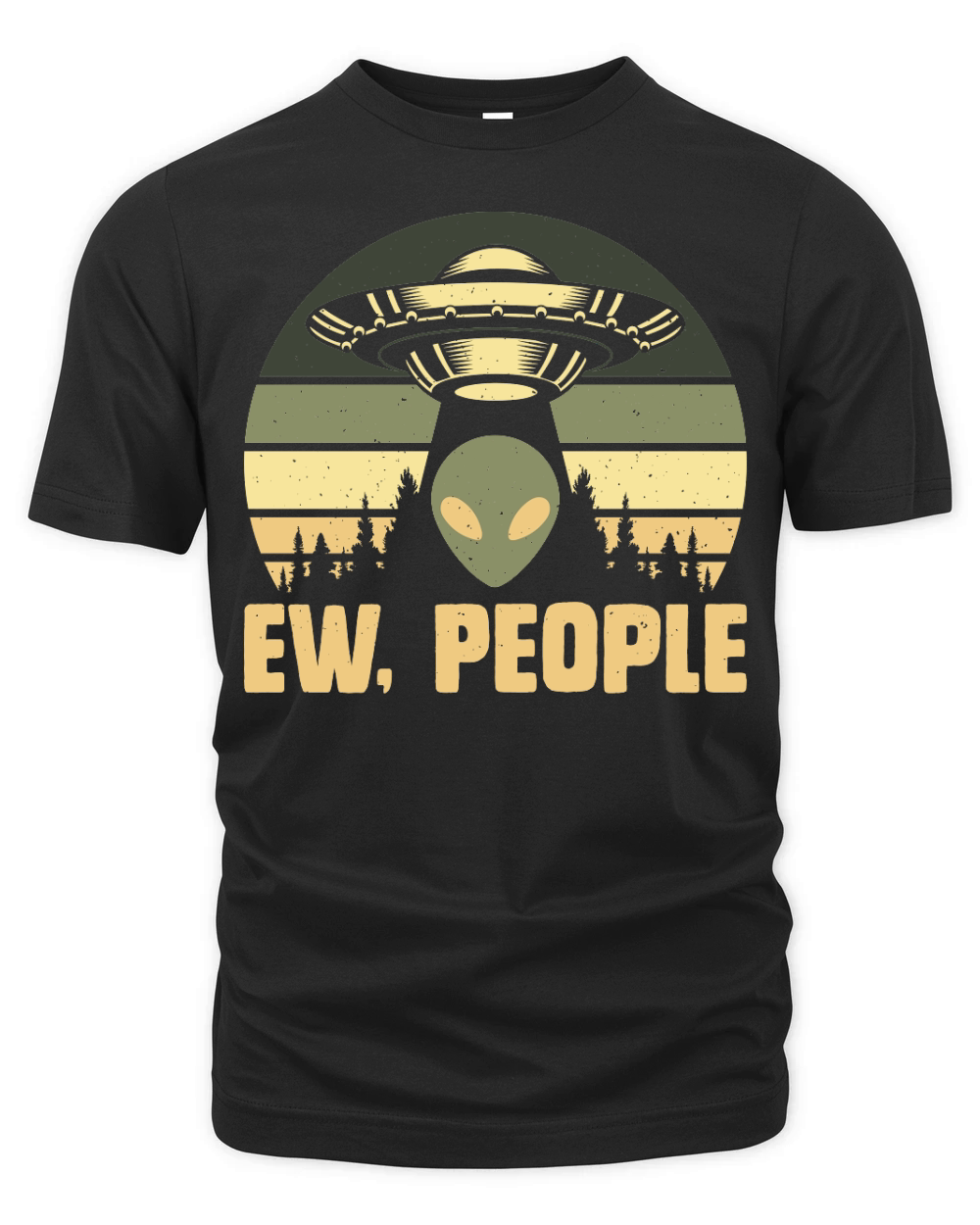 Vintage UFO Alien Ew People Organic Unisex T-shirt