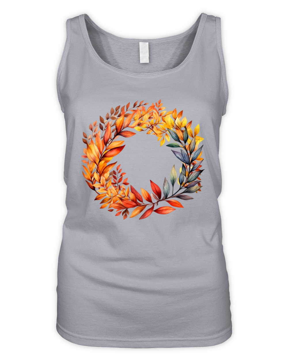 Autumn Fall Floral Frame 02 Organic Women's Tank Top