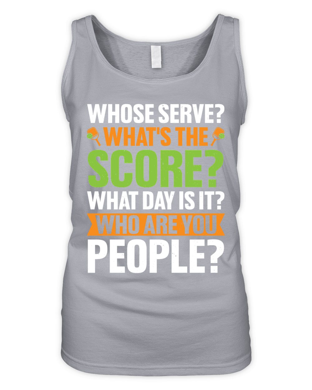 Whose Serve Whats The Score Pickleball Lover T Shirt Design (1) Organic Women's Tank Top