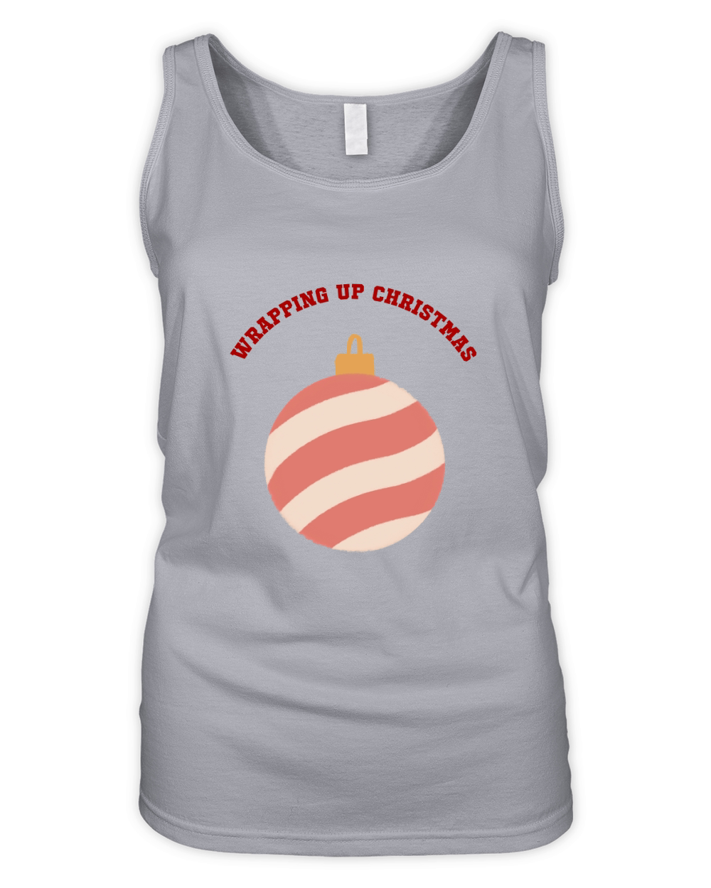 Wrapping Up Christmas red ornament striped Organic Women's Tank Top
