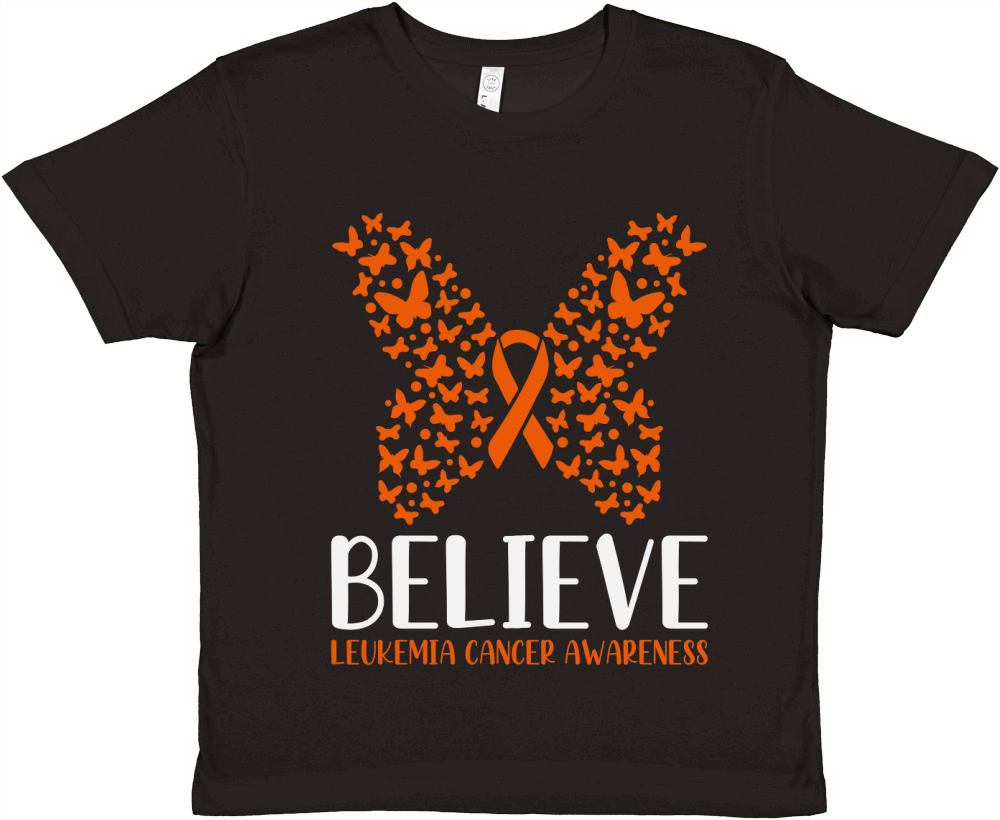 Butterfly  Leukemia Cancer Awareness Premium Kids Crewneck T-shirt