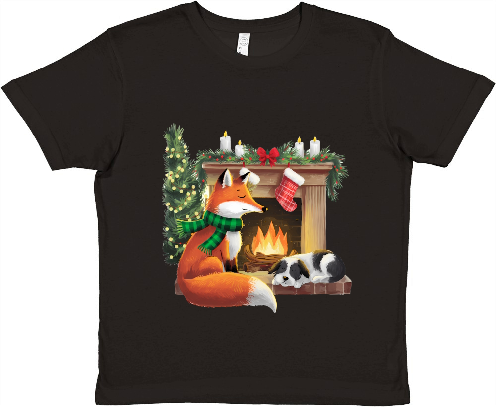 Christmas Fox Fire Vintage 2 Premium Kids Crewneck T-shirt