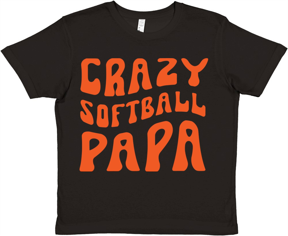 Crazy Softball Papa Premium Kids Crewneck T-shirt