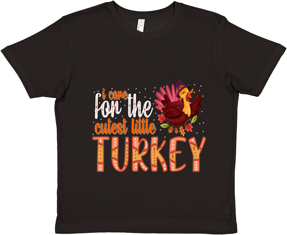 i care for the cutest little turkey Premium Kids Crewneck T-shirt