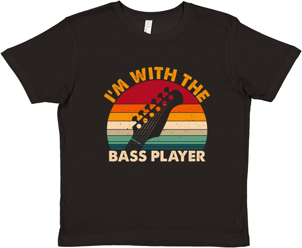 Im With The Bass Player Guitar Premium Kids Crewneck T-shirt