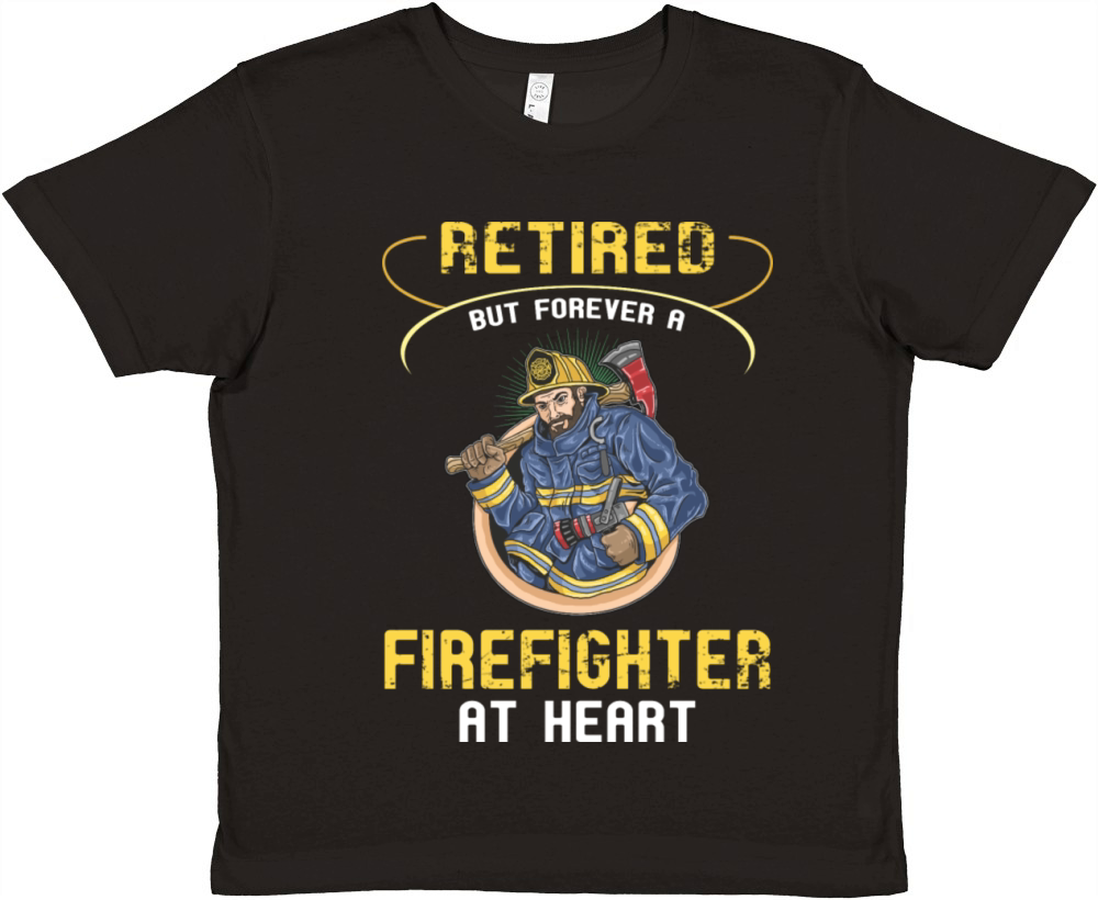 Retired But Forever Firefighter At Heart T-Shirt Premium Kids Crewneck T-shirt