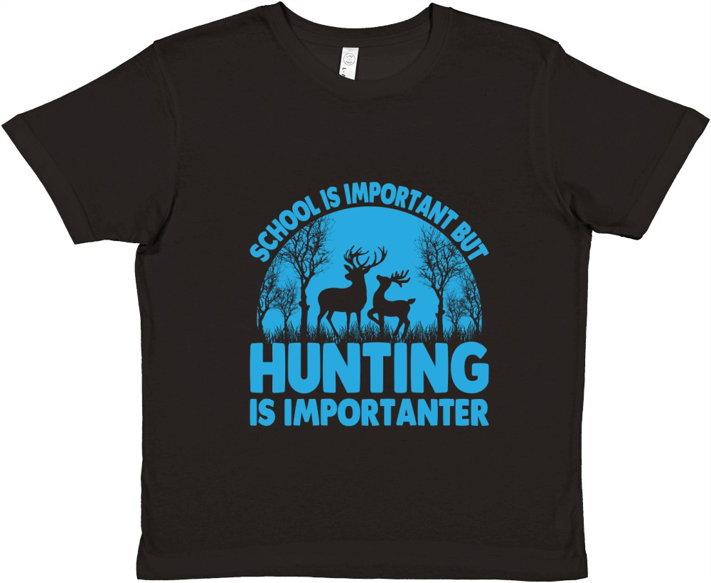 School Is Important But Hunting Is Importanter 03 Premium Kids Crewneck T-shirt