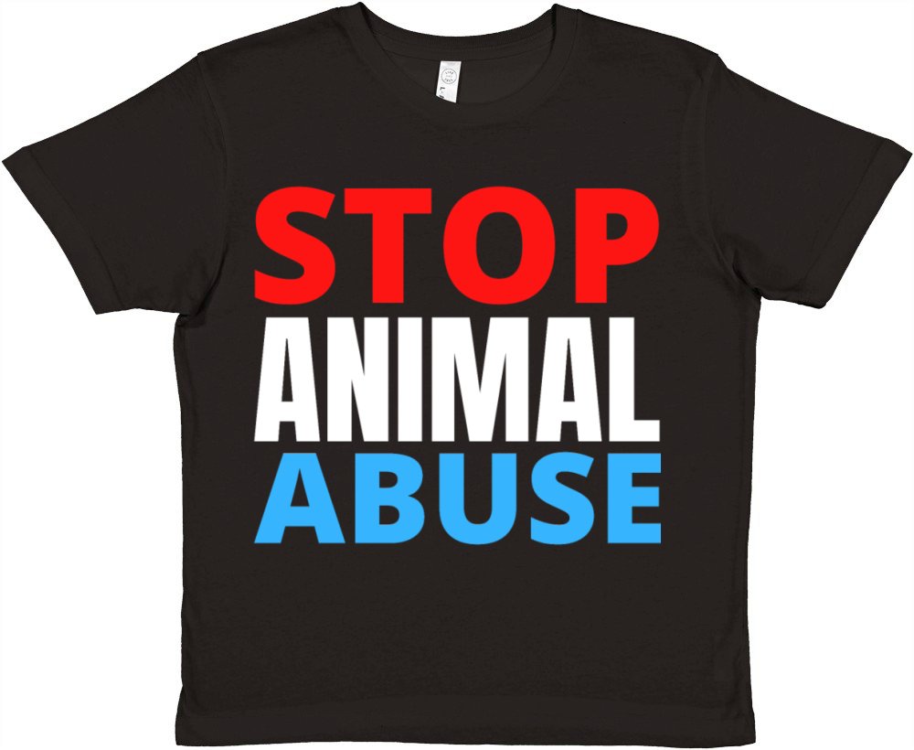 STOP ANIMAL ABUSE Red White Blue Premium Kids Crewneck T-shirt