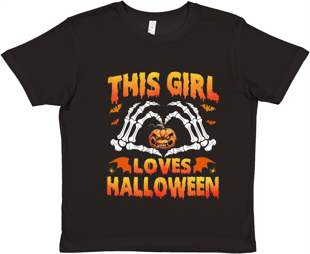 This girl loves halloween Premium Kids Crewneck T-shirt