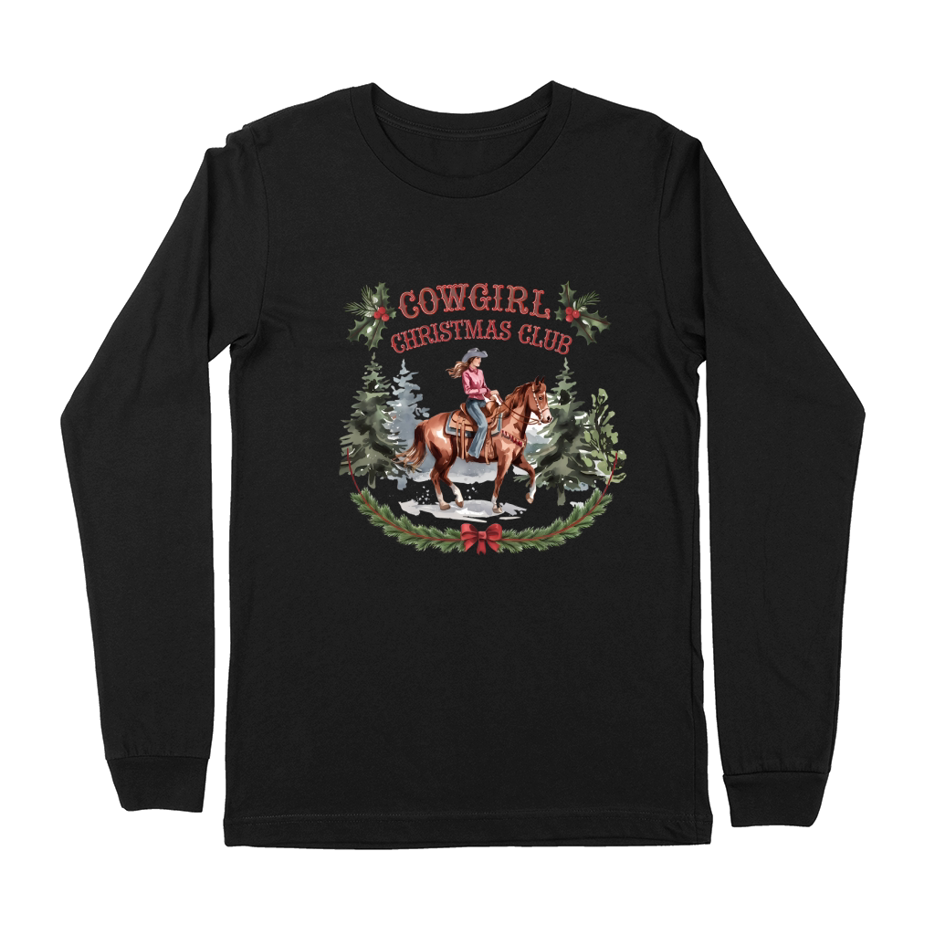 Cowgirl Christmas Club Vintage Christmas Premium Long Sleeve