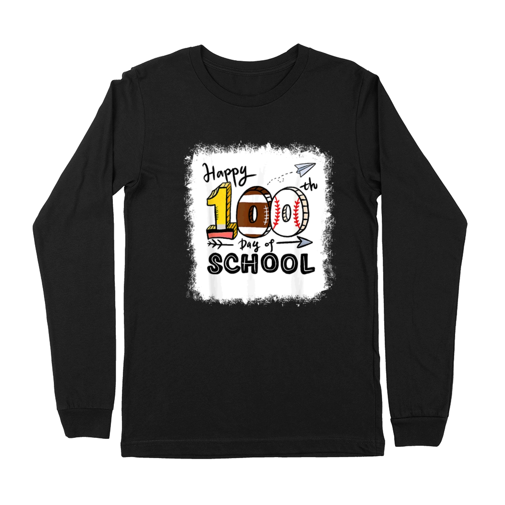 Happy 100th Day Of School Teacher Student 100 Days Premium Long Sleeve