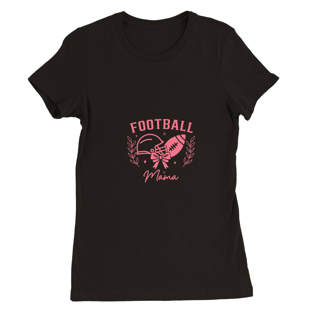 Coquette Football Mama Bow Fall Season Premium Womens Crewneck T-shirt