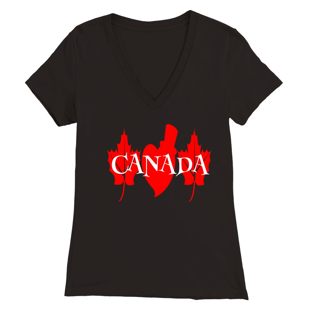 Canada flag T-Shirt Unisex Premium Womens V-Neck T-shirt