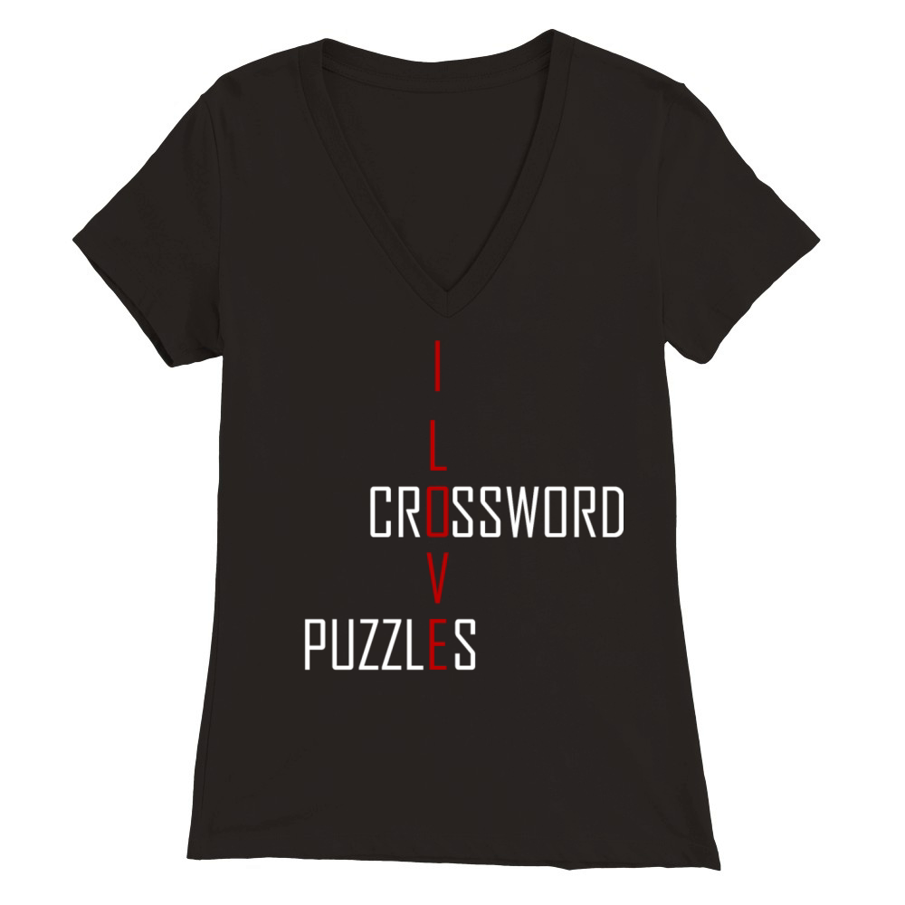 Crossword puzzles - I love Crossword puzzles Premium Womens V-Neck T-shirt