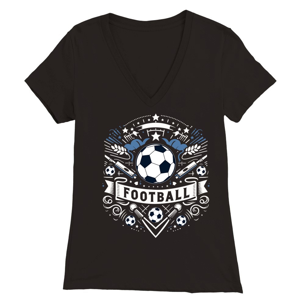 Football (2) Premium Womens V-Neck T-shirt