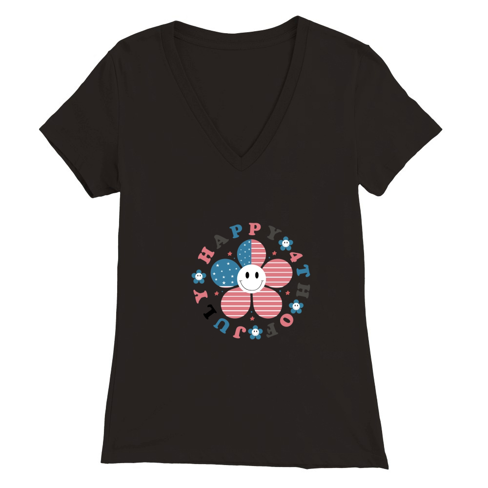 Happy 4th Of July 02 Premium Womens V-Neck T-shirt