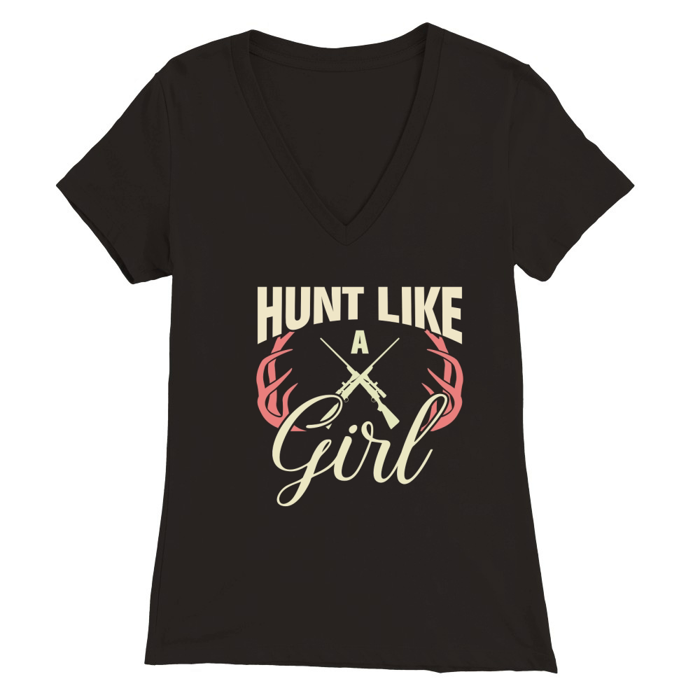 Hunt Like A Girl 06 Premium Womens V-Neck T-shirt