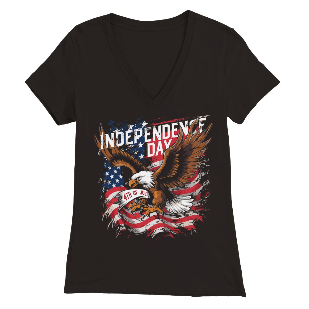 Independence Day 4TH JULY 06 Premium Womens V-Neck T-shirt