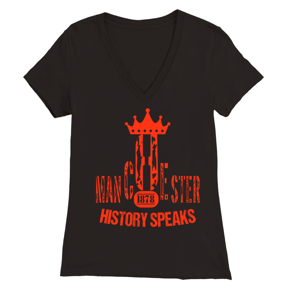 Manchester United 1878 The History Speaks REDCOLOR Premium Womens V-Neck T-shirt