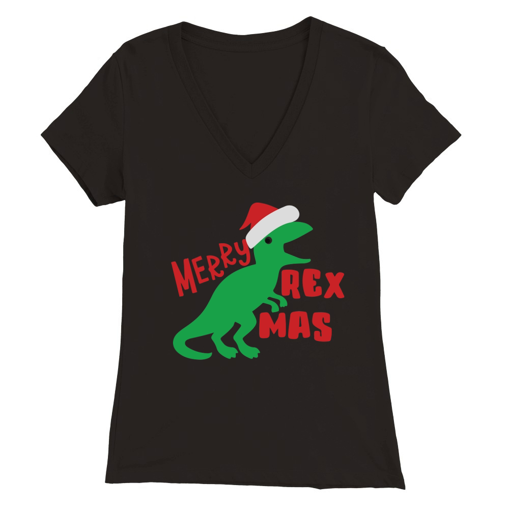 Merry rex mas Premium Womens V-Neck T-shirt