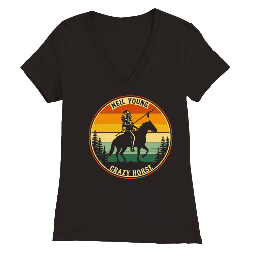 Nell Young Crazy Horse Premium Womens V-Neck T-shirt