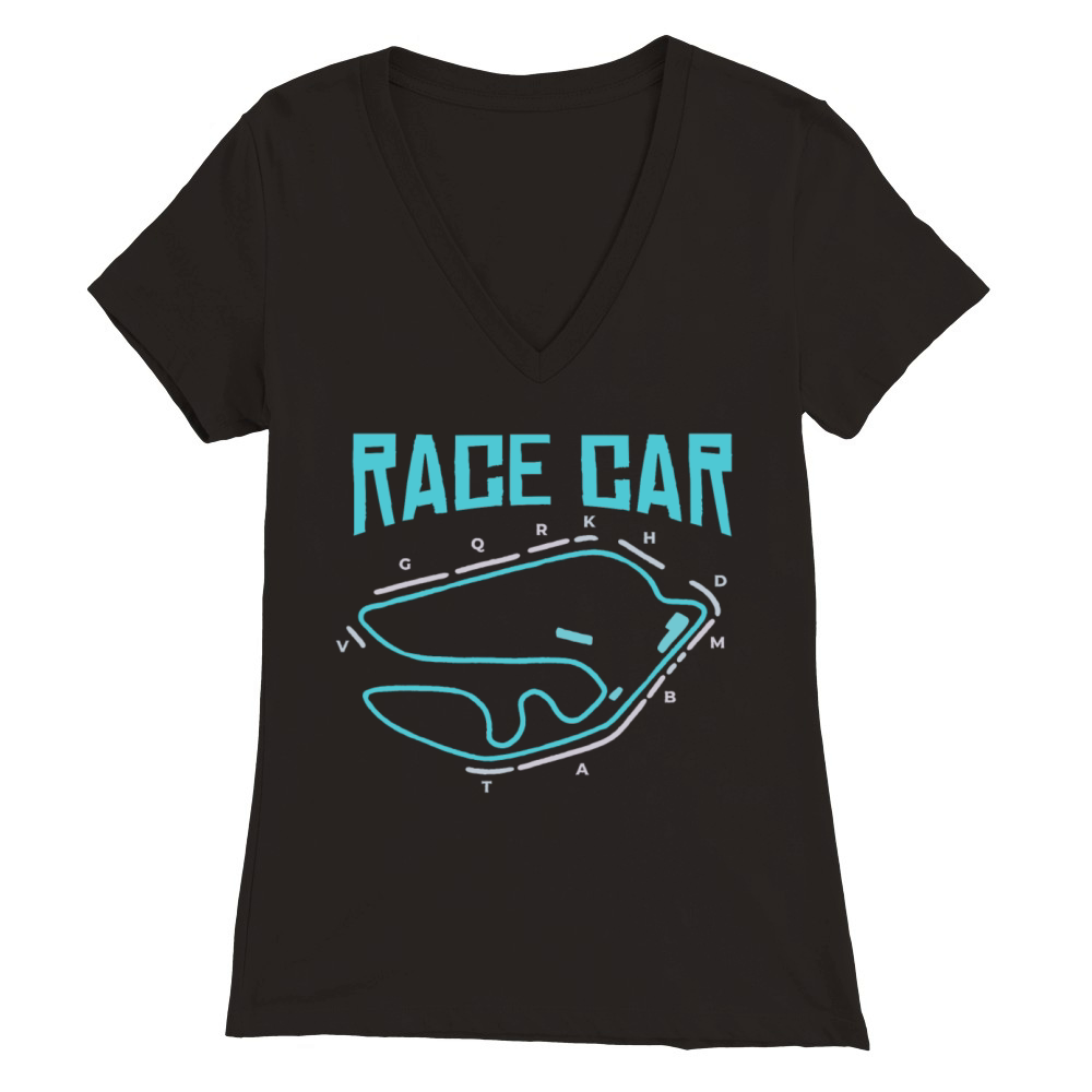 Race track round car racing sports car race Premium Womens V-Neck T-shirt