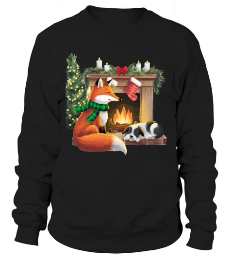 Christmas Fox Fire Vintage 2 Sweatshirt Unisex