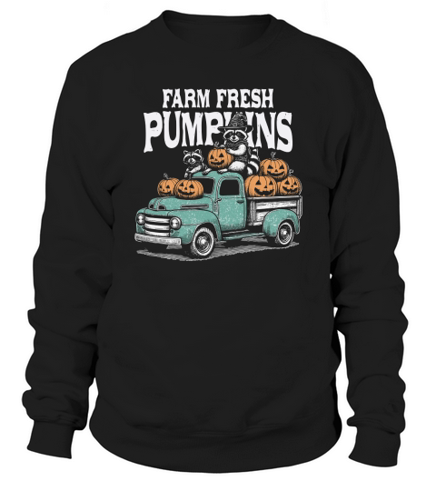 Farm fresh pumpkins Raccoon D Color Sweatshirt Unisex