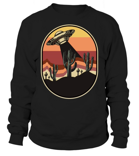 Vintage UFO Alien cactus mountain Sweatshirt Unisex