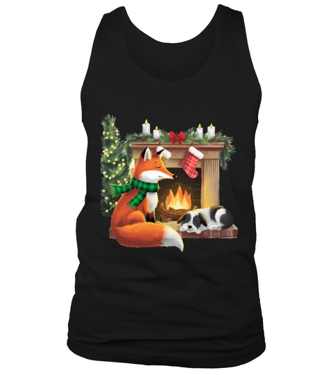Christmas Fox Fire Vintage 2 Tank Top Unisex