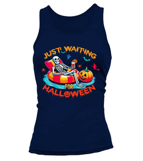 Just Waiting for Halloween skeleton Tank top Woman
